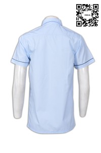 SU166 度身訂做校服恤衫 翻領恤衫設計選擇 胸袋繡花Logo恤衫 校服恤衫專門店  後面照